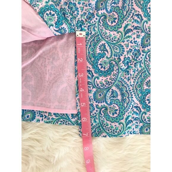 ANTONIO MELANI‎ Blue Paisley Pencil Skirt Belted Tie Waist Liberty London Size 2 - Picture 8 of 10